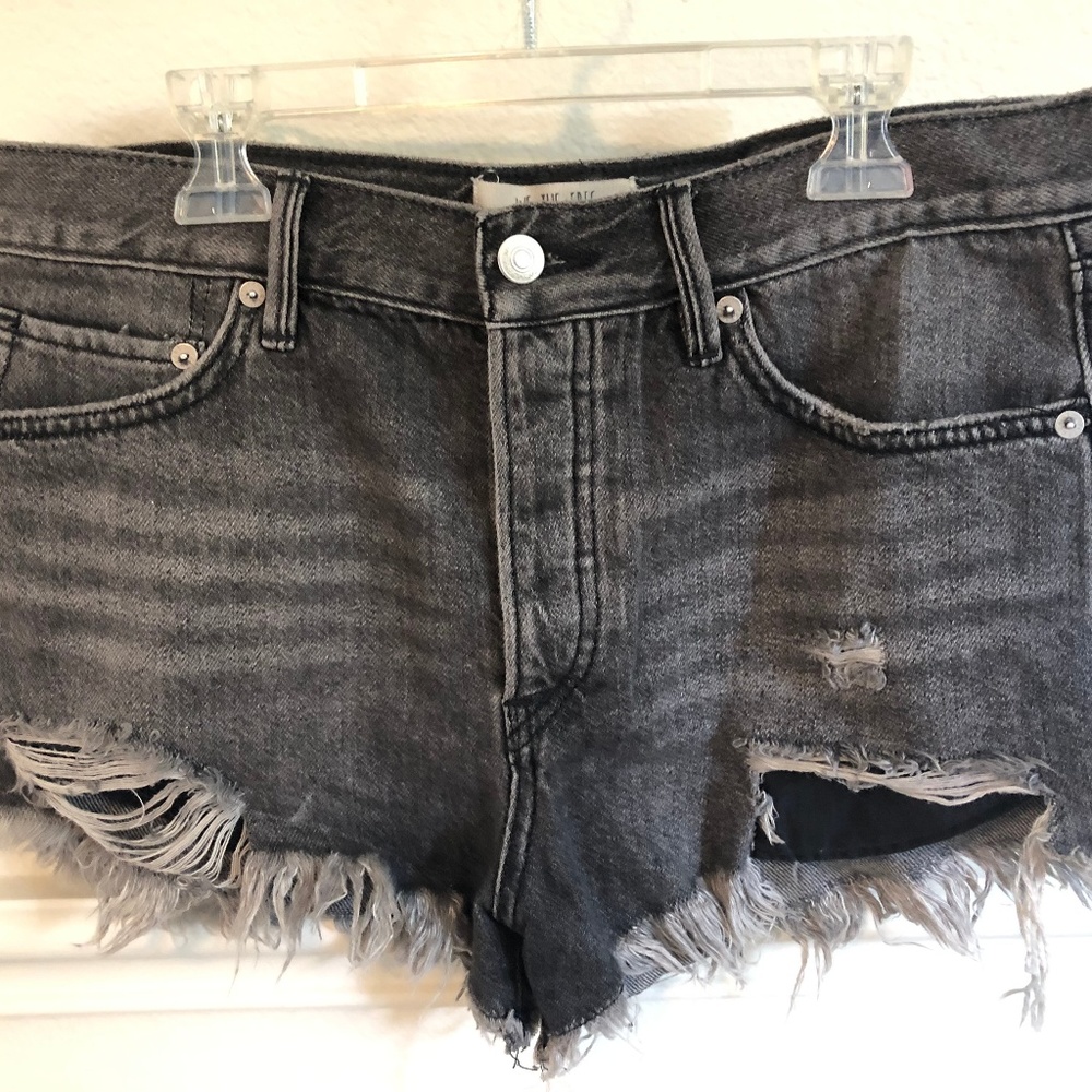 Free People Black cut off shorts
